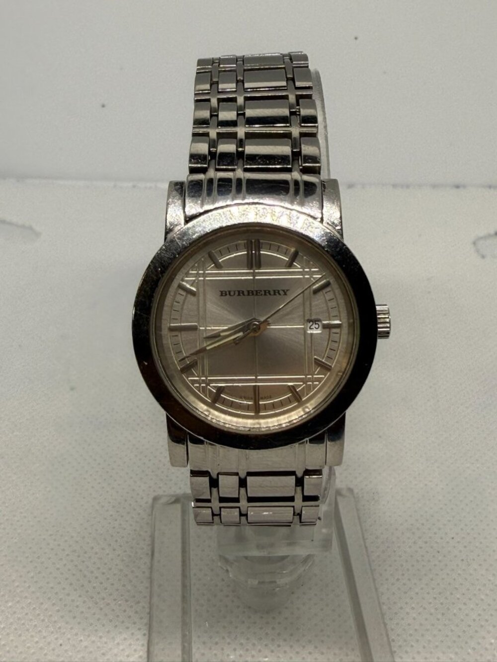 Burberry Heritage BU1351 Women's 28mm Swiss Quartz Check Dial Sapphire Watch